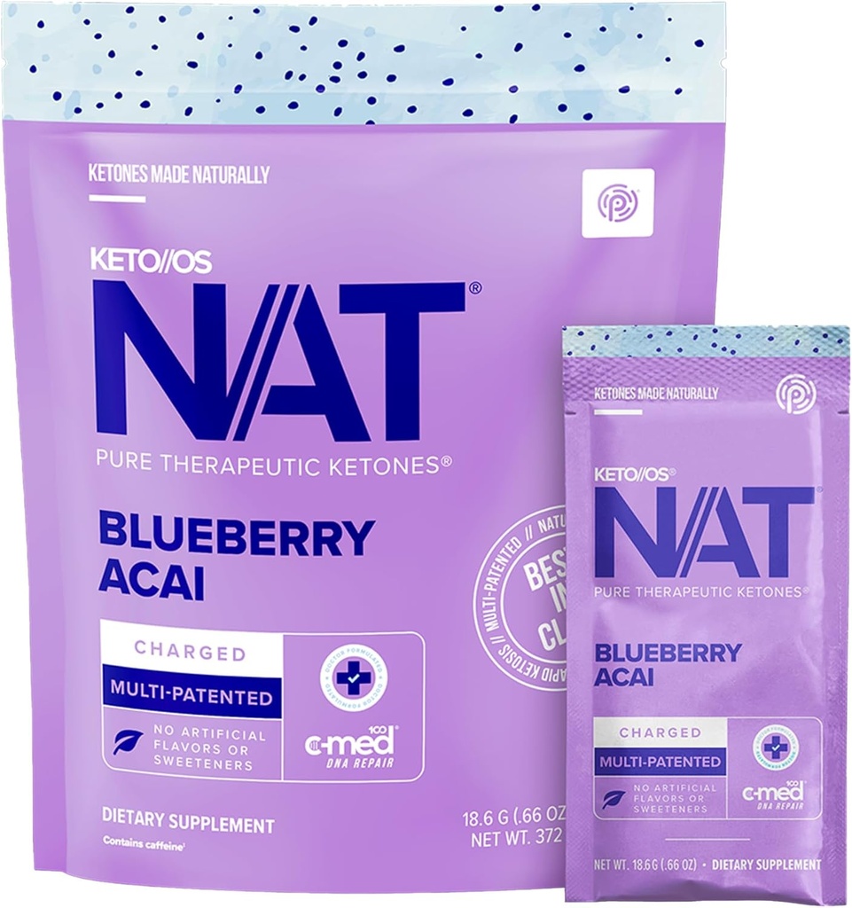 PRÜVIT OS NAT® Blueberry Acai Supplements – Charged - for Men and Women (20 Count)