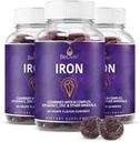 BeLive Iron Gummies - Multivitamin Iron Supplement with Vitamin C, A, B & Zinc, Supports Blood Oxygen, Vegan Supplements for Women, Men & Kids for Growth and Development - Grape Flavor | 3-Pack