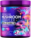 Mushroom Supplement Powder 2200mg - 11 in 1 Complex Formula Powder with Organic Lions Mane, Reishi, Cordyceps, Chaga, Turkey Tail Mushroom Extract Supplement for Memory & Brain Support - 60 Servings