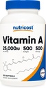 Nutricost Vitamin A 25000 IU, 500 Softgels, Non-GMO, Gluten Free