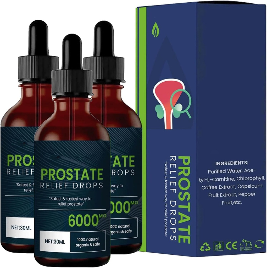 Prostate Treatment Drops - Prostate Relief Drops, Prostate Natural Herbal Drops,DHT Blocker Urinary Health & Prostate Support Supplement for Mens Health (3pcs)
