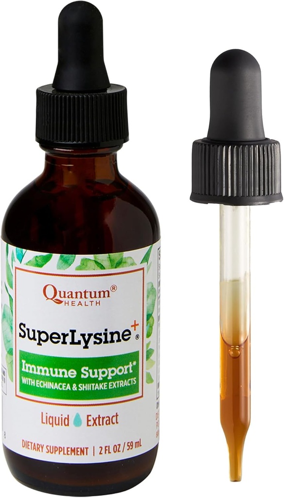 Quantum Health SuperLysine+ Immune Support|Liquid Extract Tincture for Easy Absorption|Formulated with Echinacea and Shitake Extracts|2 Ounce