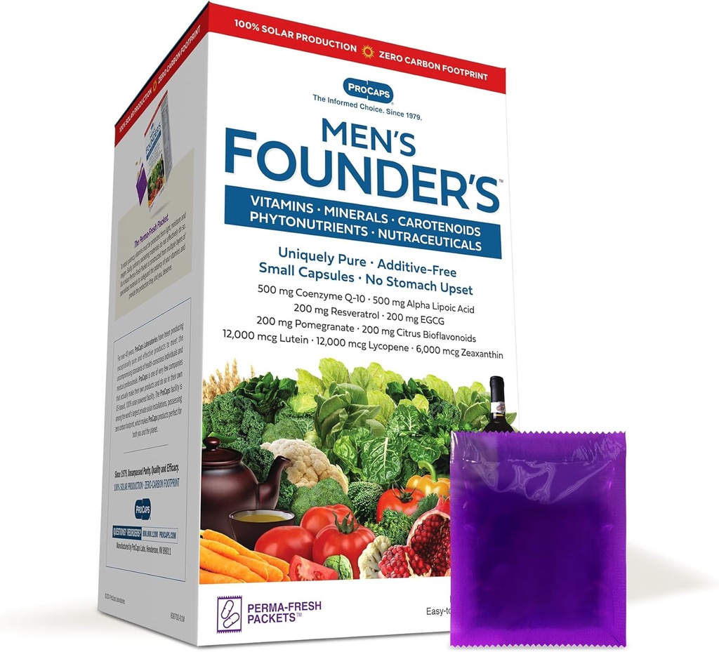 ANDREW LESSMAN Multivitamin-Men's Founders 60 Packets - More Than 40 Nutrients Plus High Potencies of All Essential Vitamins, Minerals, Phytonutrients, Carotenoids. Easy-to-Swallow. No Additives