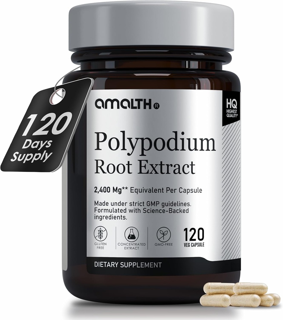 AMALTH Polypodium Leucotomos Extract 240 mg -120 Capsules (Gluten Free & Non-GMO)