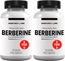 Research Labs 2 Fer 1 Ad - 1500mg Clinical Grade Berberine High Absorption Formula & BerberQuil™ Support. 180 Total Capsules. 500mg Each Capsule