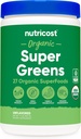 Nutricost Organic Super Greens Powder (30 Servings) - Superfood Supplement Drink Mix (30 Servings, No Flavor Added)