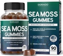 Irish Sea Moss Gummies 3000mg (90 Gummies with Bladderwrack & Burdock Root - Raw Seamoss for Thyroid, Energy, & Immune Support) Third Party Tested, Vegan Safe, No Fillers & Made in USA