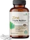 Futurebiotics Zinc Triple Action 30mg Key Nutrient Blend Immune Support Supplement with Zinc Acetate, Picolinate & Orotate - Immune, Antioxidant & Skin Health Support - 150 Vegetarian Capsules