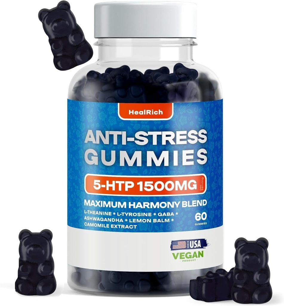 Harmony Gummies - Natural Stress Relief and Cognitive Clarity Support - Vegan Formula for Adults - Made in USA