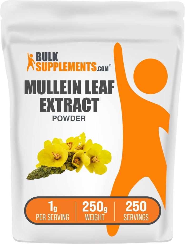 BulkSupplements.com Mullein Leaf Extract - Verbascum Thapsus, Mullein Supplement - Herbal Supplement for Immune Support - Gluten Free, 1g per Serving, 250g (8.8 oz) (Pack of 1)