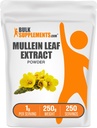 BulkSupplements.com Mullein Leaf Extract - Verbascum Thapsus, Mullein Supplement - Herbal Supplement for Immune Support - Gluten Free, 1g per Serving, 250g (8.8 oz) (Pack of 1)