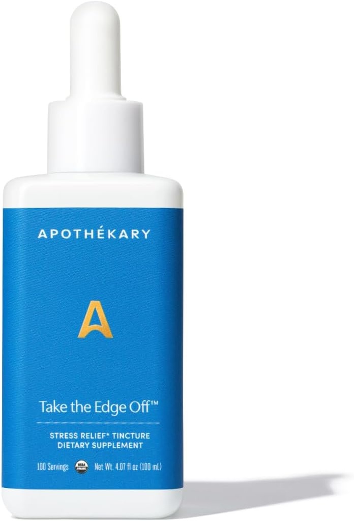 Apothékary Take The Edge Off, Alcohol-Free White Wine-Inspired Herbal Drops, Calming Blend with Passionflower, Skullcap & Oatstraw Leaf, A Natural Way to Unwind, 1 oz, 30 Servings