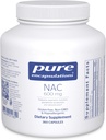 Pure Encapsulations NAC 600 mg - N-Acetyl Cysteine NAC Supplement for Lung Health & Immune Support, Liver Support & Antioxidants* - with Freeform N-Acetyl-L-Cysteine - 360 Capsules