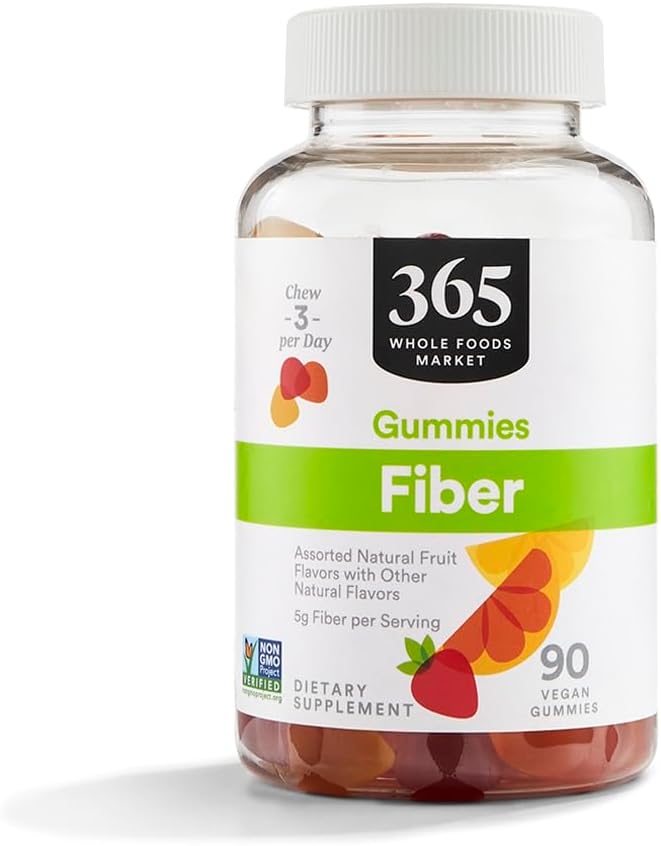 365 by Whole Foods Market, Fiber Gummies, Assorted Natural Fruit Flavors, 90 Count