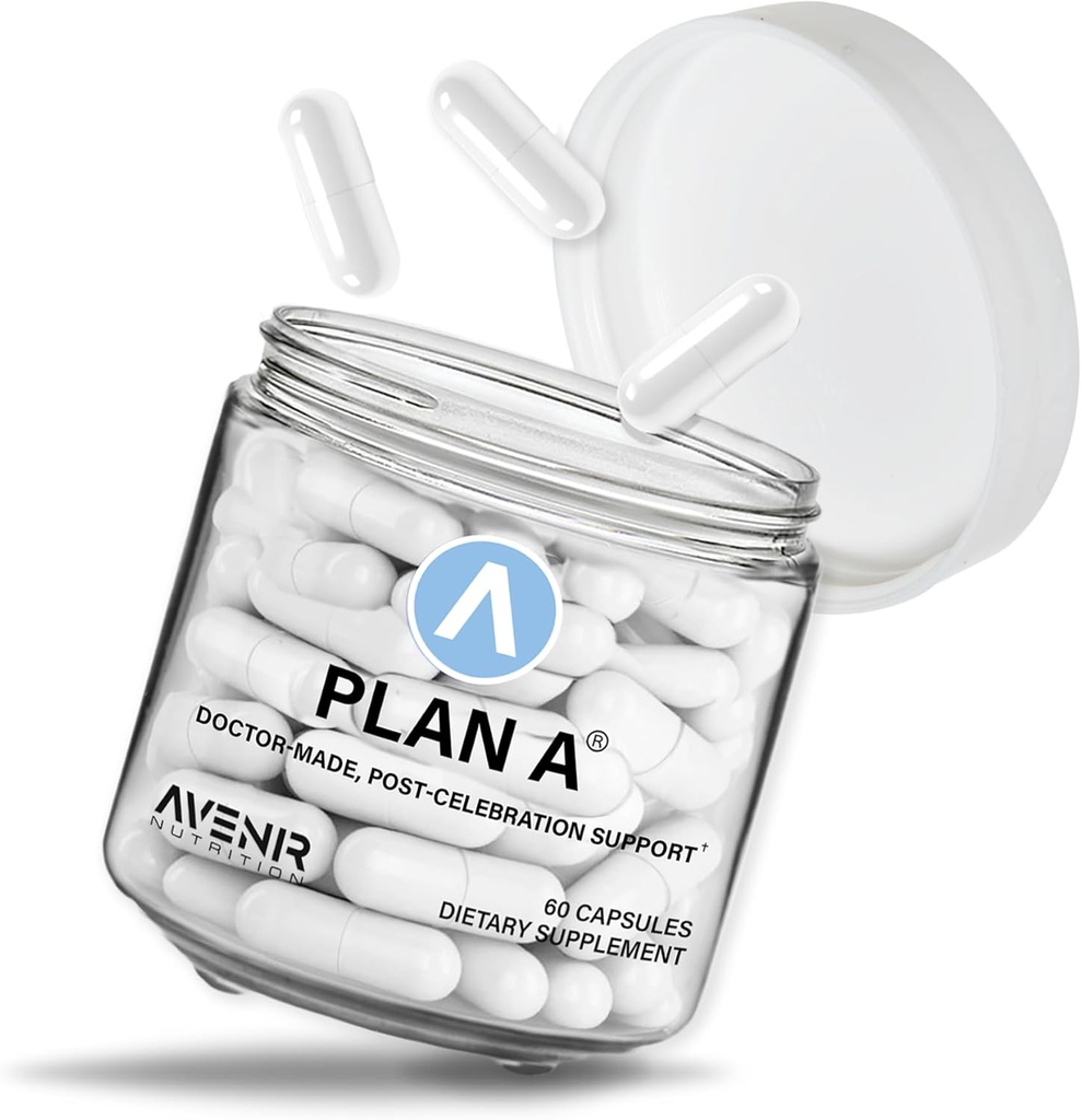 Avenir Nutrition Plan A - Post-Celebration Relief & Morning Restore, Dehydration & Headache Support - Dihydromyricetin DHM & L Cysteine - 45 Capsules