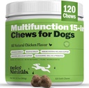 Deley Naturals 15 in 1 Multivitamin for Dogs - Complete Dog Vitamins and Supplements for Immune Support, Joint, Skin, Digestion, Heart & Overall Health - Daily Multifunction Supplements - 120 Chews