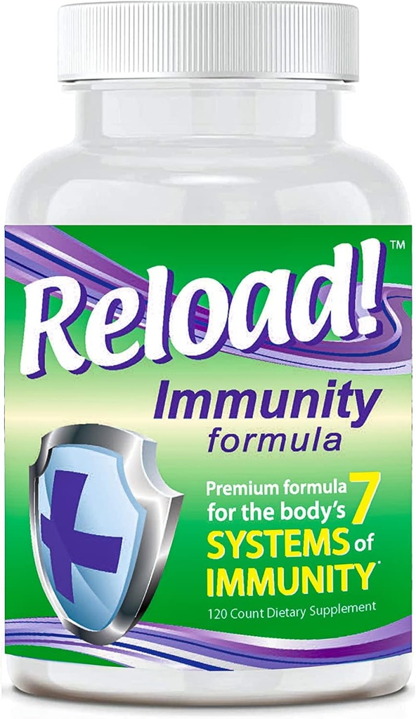 Reload! Immunity Antioxidant, Echinacea, Vitamins A, C, D, Zinc, Selenium, Ginkgo, Aloe, Probiotic/Prebiotic, Fenugreek Capsule 120ct, 30 Day Supply