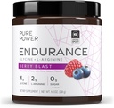 Pure Power Endurance Powder, Berry Blast Flavor, 9.1 oz (258 g), 30 Servings, 4 g of Glycine, 2 g of L-Arginine, 0 g of Sugar, Non-GMO, NSF Certified for Sport, Dr. Mercola