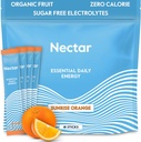 Nectar Energy Booster - Organic Caffeine, B12 & Electrolytes - Sugar Free & Zero Calorie – Healthy Coffee, Energy Drink & Soda Alternative – Hydration & Energy Supplement (Orange 18 Powder Packets)