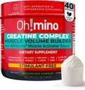 Oh!mino Creatine Complex For Muscle Growth. Micronized Creatine Monohydrate and Creatine Hydrochloride with Adaptogens. Perfect Creatine for Women and Men. Refreshing Zero Carb Lemon-Lime, 40 Servings