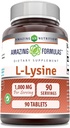 Amazing Formulas L-Lysine 1000mg Amino Acid Tablets Supplement | Non-GMO | Gluten Free | Made in USA (90 Count)