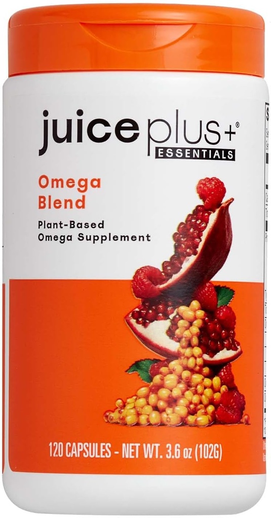 Juice Plus+ Omega Blend - Vegan, Fish-Less, No Aftertaste - Omega 3, 5, 6, 7 & 9 Fatty Acids from Algae & Seeds - DHA, ALA & EPA for Brain & Vision - 1 Bottle (60 Servings)