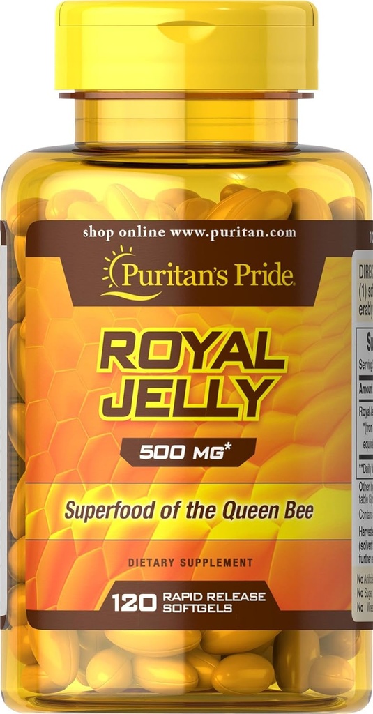 Puritan's Pride Royal Jelly 500 mg Softgels, 120 Count