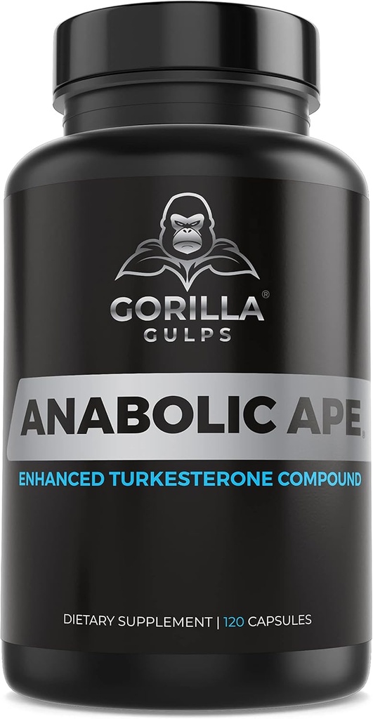 Gorilla Gulps | Anabolic Ape – Enhanced Turkesterone Compound | Turkesterone, Creatinol-O-Phosphate, Ashwagandha, Bioperine | Lab Tested | 120 Vegan Capsules | Max Strength