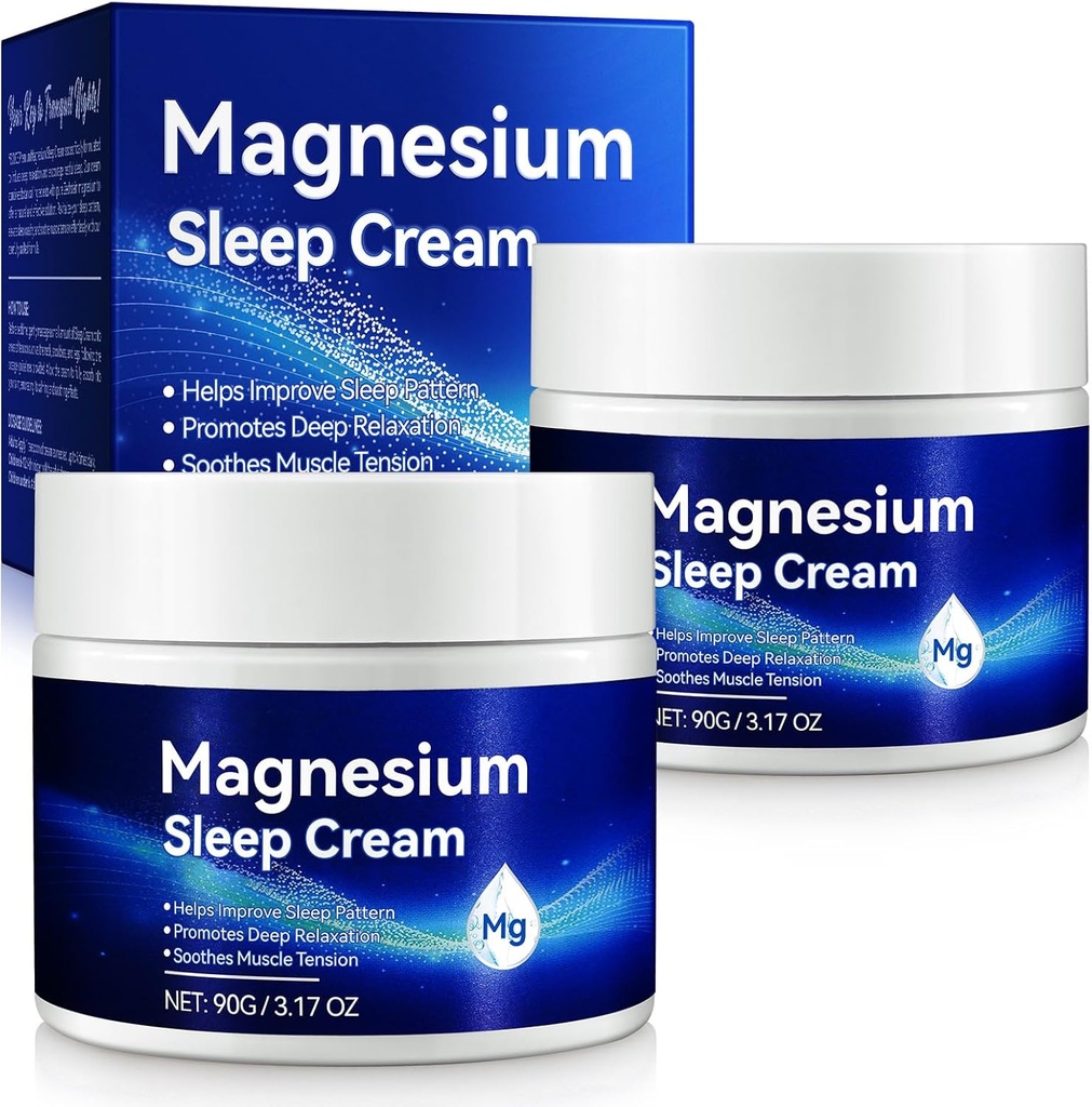 ReliCo Magnesium Cream for Sleep - Pure Premium Magnesium Oil for Feet with Vitamin E, Nighttime Magnesium Lotion for Restless Legs Muscle Soreness, Safe for Kids Babies