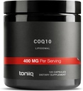 Toniiq CoQ10 400mg Extra Strength - Ultra High Purity - Liposomal for Superior Absorption - 98% Purified - Third-Party Tested, 120 Veggie Capsules
