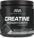 Amazing Muscle Micronized Creatine Monohydrate | 90 Servings | 5000 Mg per Serving | 1 Lb (454 Grams) | Ideal Pre & Post Workout Supplement | Unflavored (1 Pack, 1 Lb | Unflavored)