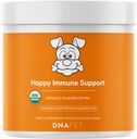 Happy Immunity USDA Certified Organic Mushroom Complex for Dogs, Organic Cordyceps Shiitake Reishi, Vegan Mushroom Blend Powder Canine Supplement, Advanced Mushroom Mix, Non-GMO, 3.5 oz
