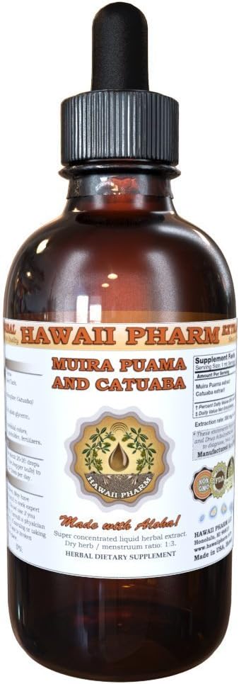 HawaiiPharm Muira Puama and Catuaba Liquid Extract Supplement Tincture Supplement 4 oz