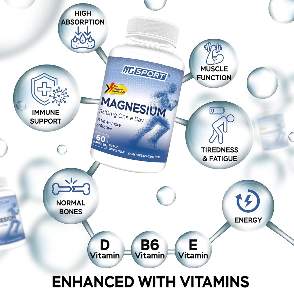 Magnesium High Absorption Supplement and Oil Spray Supports Muscle Function, Sore Muscles, Leg Cramps and Recovery