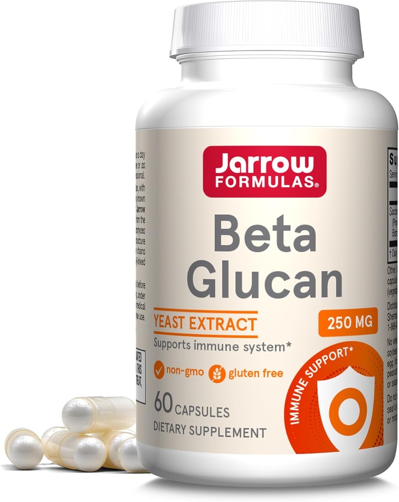 Jarrow Formulas® Beta Glucan, Dietary Supplement, Immune Support for Immune Health, 60 Capsules, 60 Day Supply