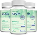 CoQ10 600mg Softgels | High Absorption CoQ10 Ubiquinol Supplement | Reduced Form Enhanced with Vitamin E & Omega 3 6 9 | Antioxidant Powerhouse Good for Health | 180 Soft