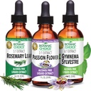 Botanic Choice Passion Flower, Rosemary Leaf, & Gymnema Sylvestre Extracts Bundle – Daily Overall Wellness Kit for Overall Wellbeing (1 fl. Oz. Each)