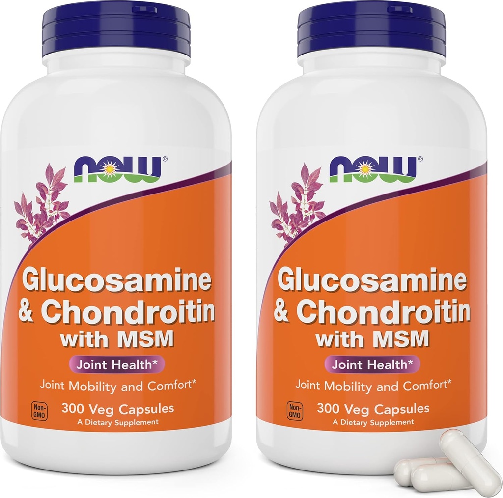 Now Glucosamine & Chondroitin with MSM, 300 Capsules (Pack of 2)