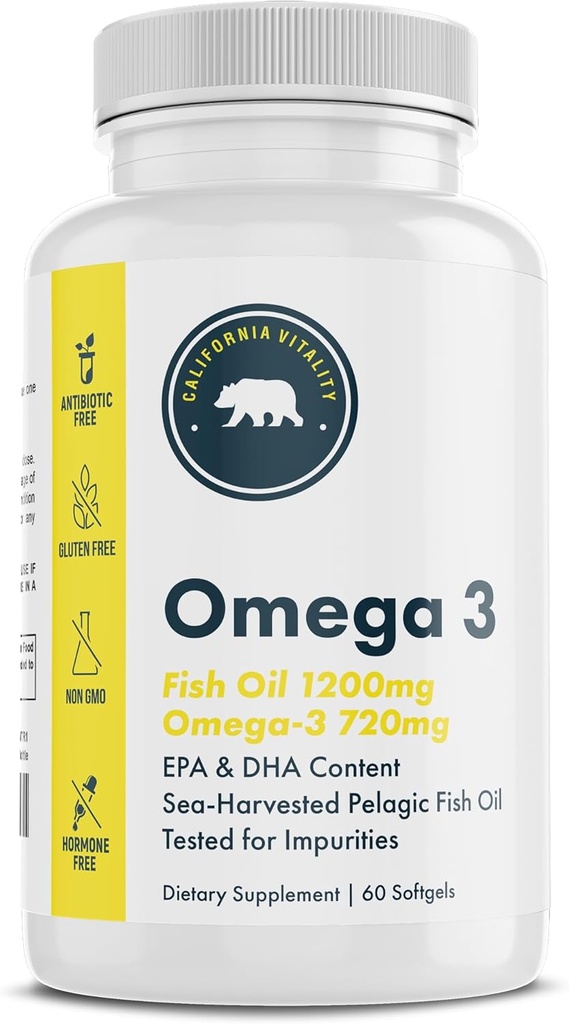 Fish Oil Omega-3 Supplements, Omega-3, EPA, DHA, Lemon Flavor - Made in The USA, Vegan, Non-GMO, Gluten-Free, and Dairy-Free