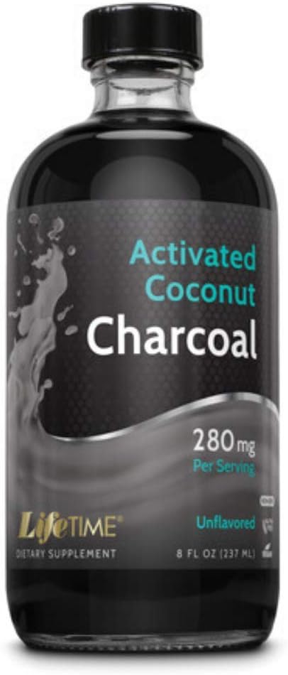 LIFETIME Activated Coconut Charcoal, Liquid, Unflavored (Btl-Glass) | 8oz