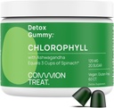 BOD Chlorophyll Gummies for Energy, Immune Support, Skin Health, Internal Deodorant, Fresh Breath, with Ashwagandha, Vegan, Gluten Free, Sugar Free, 75mg per Serving, Apple, 60 Servings