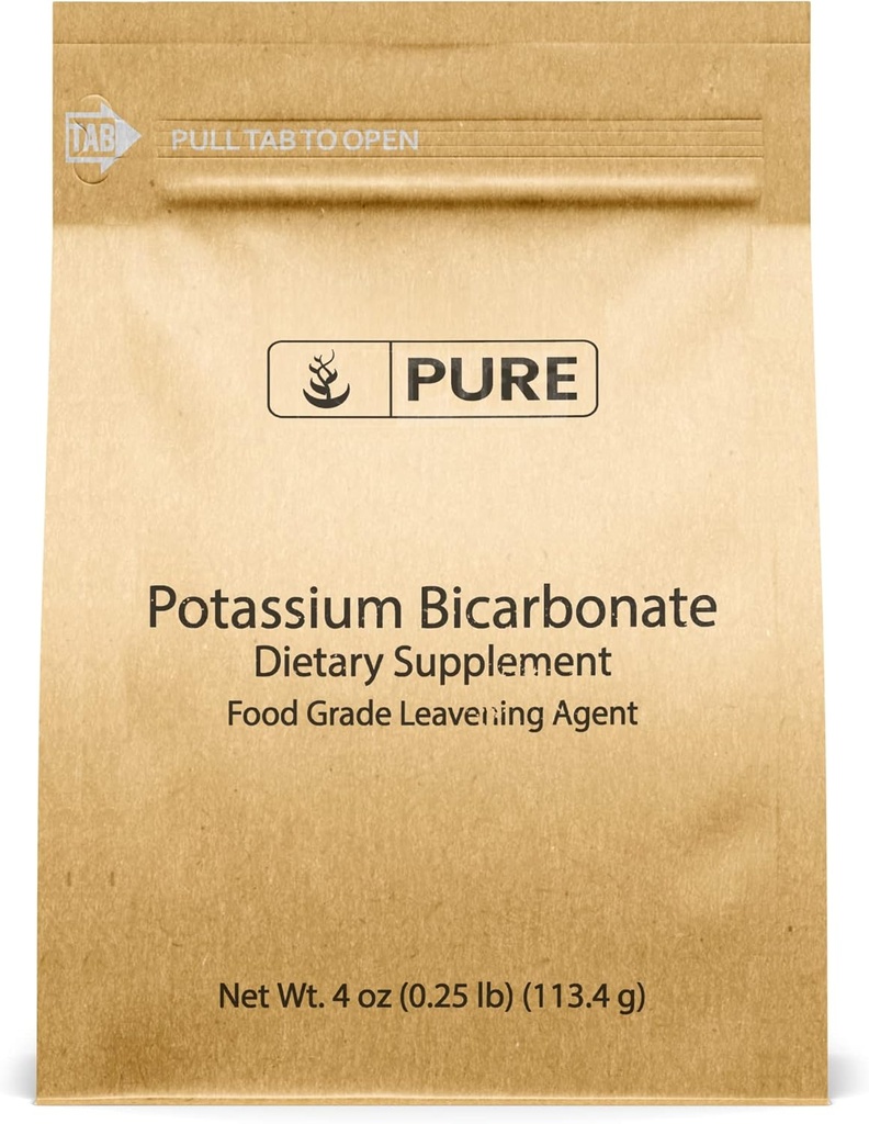 Pure Original Ingredients Potassium Bicarbonate (4oz) Natural, Food Safe, Electrolyte, Leavening