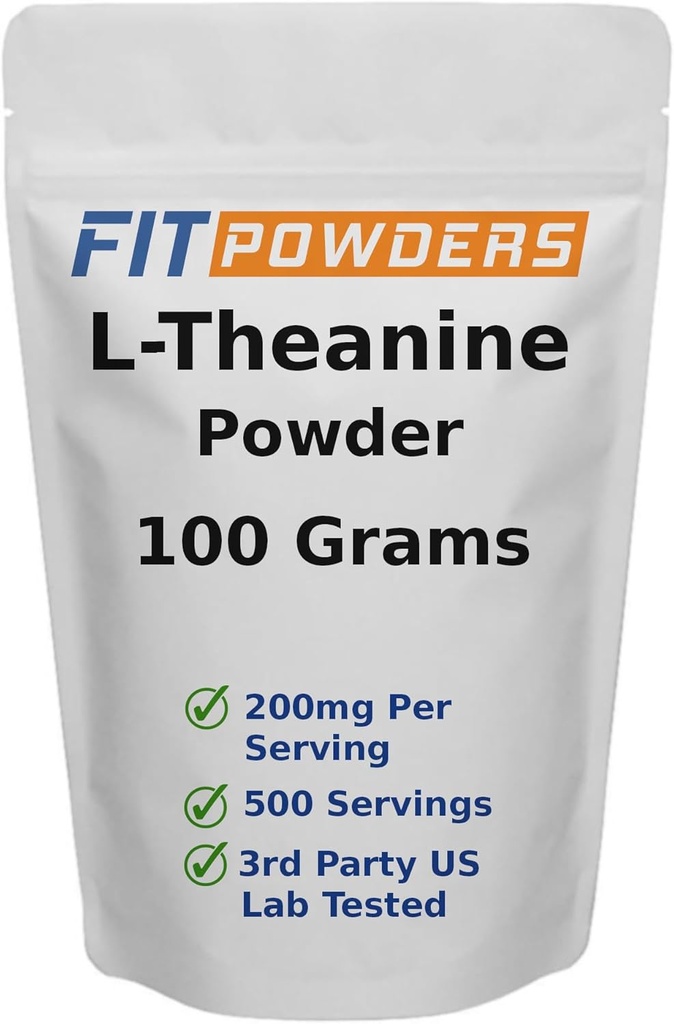 L-Theanine Powder, 100% Pure L Theanine Powder Bulk Supplement, Scoop Included, Non-GMO, Vegan, Gluten Free (100 Grams)