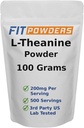 L-Theanine Powder, 100% Pure L Theanine Powder Bulk Supplement, Scoop Included, Non-GMO, Vegan, Gluten Free (100 Grams)