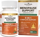 Menopause Supplements for Women, Vitamin D3 & B6, Menopause Relief Probiotics Supports Hot Flashes, Night Sweats, Bloating & Gut Health with Black Cohosh, Herbs, Collagen | 60 Veggie Caps
