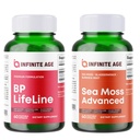 INFINITE AGE Wellness Bundle - Sea Moss Advanced 1250mg, BP Lifeline Heart Health Support Supplement 1030mg - Made in The USA