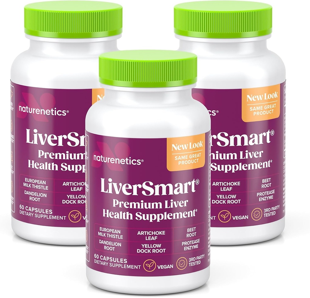 LiverSmart - Liver Cleanse & Repair Formula with European Milk Thistle, Silymarin, Artichoke, Dandelion, Yellow Dock Root, Beet Root - Supplement to Aid, Renew and Support Liver Health (3)