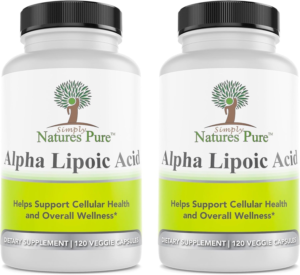 Simply Natures Pure Alpha Lipoic Acid 600mg 240 Veggie Capsules, Non-GMO Thioctic Acid 8 Month Supply