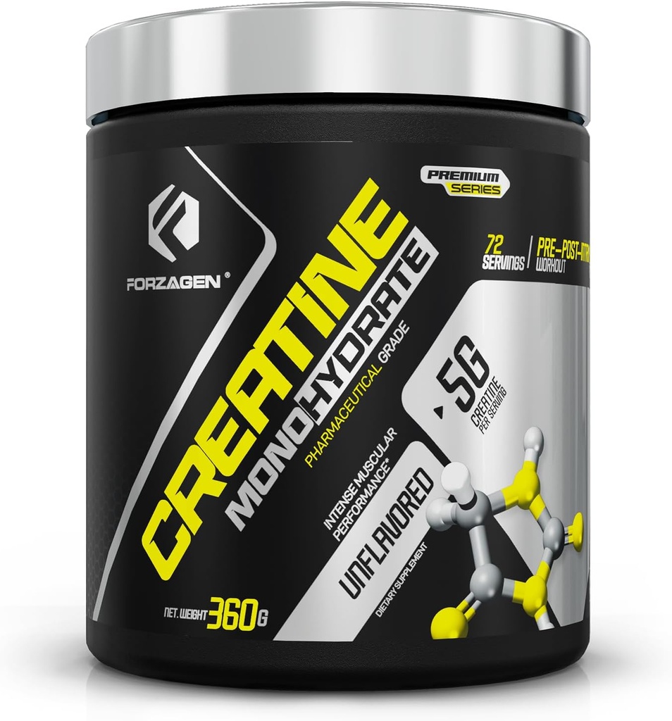 Forzagen Creatine Monohydrate Powder Unflavored, Micronized Creatine Powder for Muscle Gain for Men & Women, Creatina Monohidratada en Polvo, Creatina para Aumentar la Masa Muscular - 72 Servings