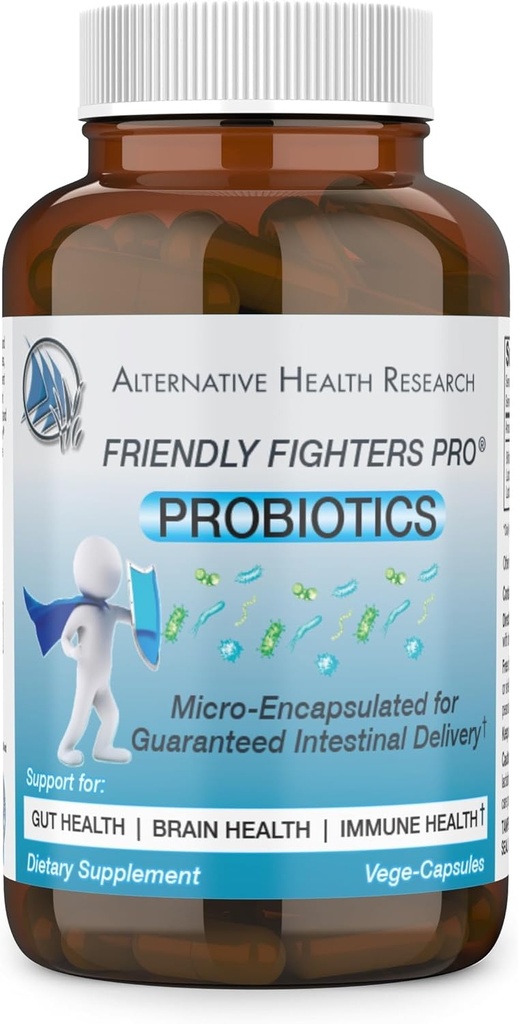 Friendly Fighters Pro® Probiotic | Digestive & Immune Health* | Healthy Inflammation* & Allergy Relief* | Micro-Encapsulated for Guaranteed Delivery | 1 Month Supply | 2 billion CFU for Safe Daily Use
